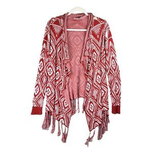 Cato Woman Plus Size 18/20W Open Front Knit Cardigan Western Fringe Festival Boh